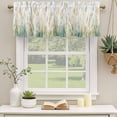 thumbnail image 2 of Botanical Green Yellow Curtain Valances for Windows, Kitchen Valance Window Treatments Panel 2 Pack, Spring Watercolor Leaf Plant Rod Pocket Short Curtains for Bathroom Bedroom 54 x 18 Inch, 2 of 8