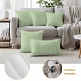 thumbnail image 6 of Sage Green Outdoor Waterproof Pillow Covers, Grid Checkered Plaid Gingham Lattice Trellis Decorative Square Throw Pillowcase Sofa Cushion Sham for Patio/Couch/Chair, 24"x24" 2 Pack, 6 of 8