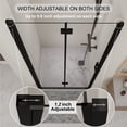 thumbnail image 3 of Noble House 35" Folding Pivot Hinged Shower Door, Semi-Frameless Reversible Bi-Fold Bathroom Glass Panel, Matte Black, 3 of 7