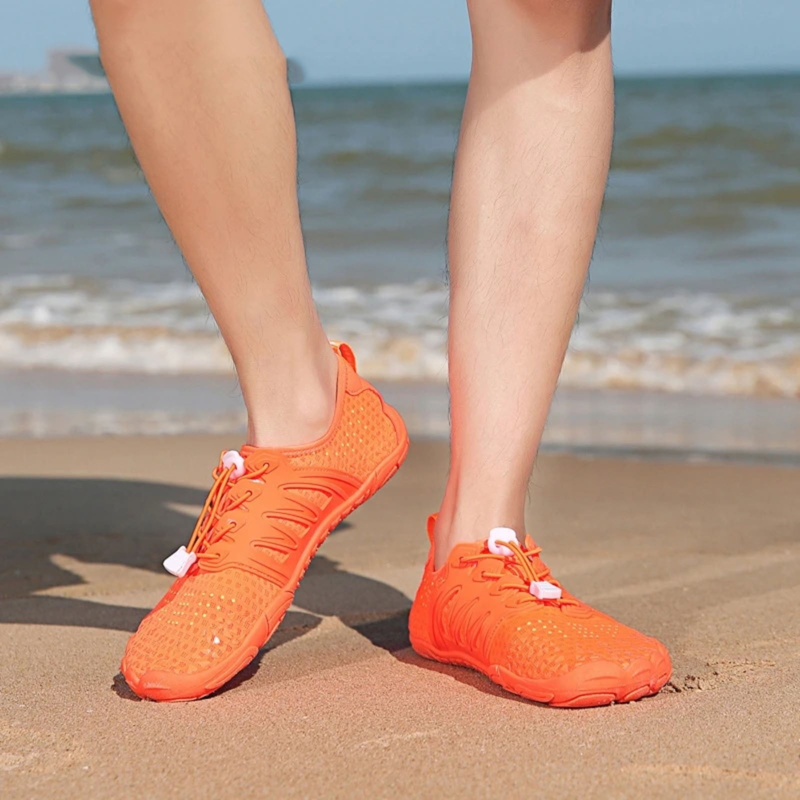 Mepaouo Water Shoes for Women Men Breathable Quick-Dry Barefoot Hiking Athletic Surf Pool Swim Shoes