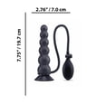 thumbnail image 4 of Size Up Ripple Inflatable 7" Silicone Anal Plug with Ball Pump, Black, 4 of 5