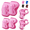 Pink, variant on WLGJL Kids Safety Protective Gear Set for Ages 6-15 Years, Adjustable Knee Pads, Elbow Pads, Wrist Guards for Boys Girls Youth Skateboard, Roller Skating, Scooter, Cycling,Pink