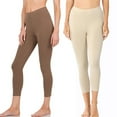 thumbnail image 1 of Zenana Women & Plus Premium Cotton Mid-High Banded Waist Capri Leggings, 1 of 3
