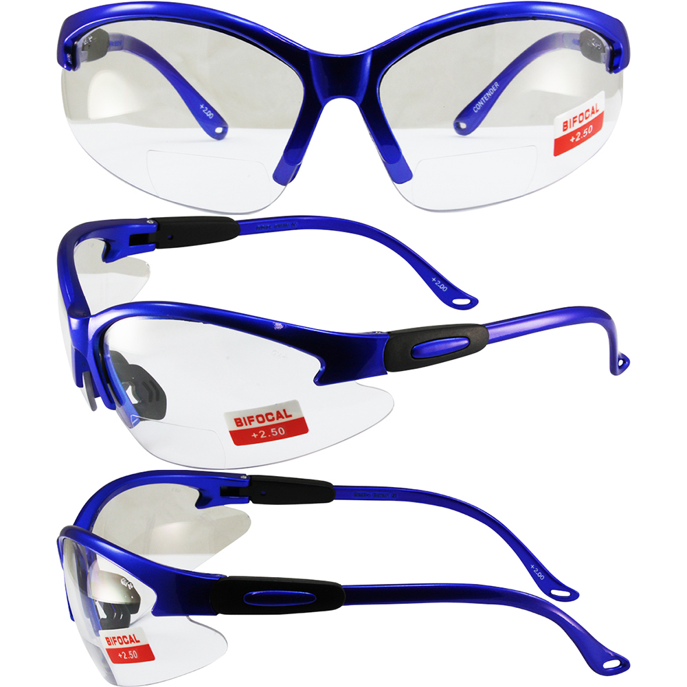 Global Vision Contender Bifocal Safety Glasses – 2.0 Magnification, Anti-Fog, Shatterproof Clear Lens