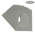 thumbnail image 2 of Mid Grey Acid Free 6x7.5 Oval Picture Frame Mat with White Core Bevel Cut for 3x5 Pictures - Fits, 2 of 3