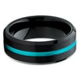 thumbnail image 2 of Turquoise Tungsten Wedding Ring,8mm Wedding Ring,Black Tungsten Ring,Anniversary Ring,Black Ring, 2 of 4
