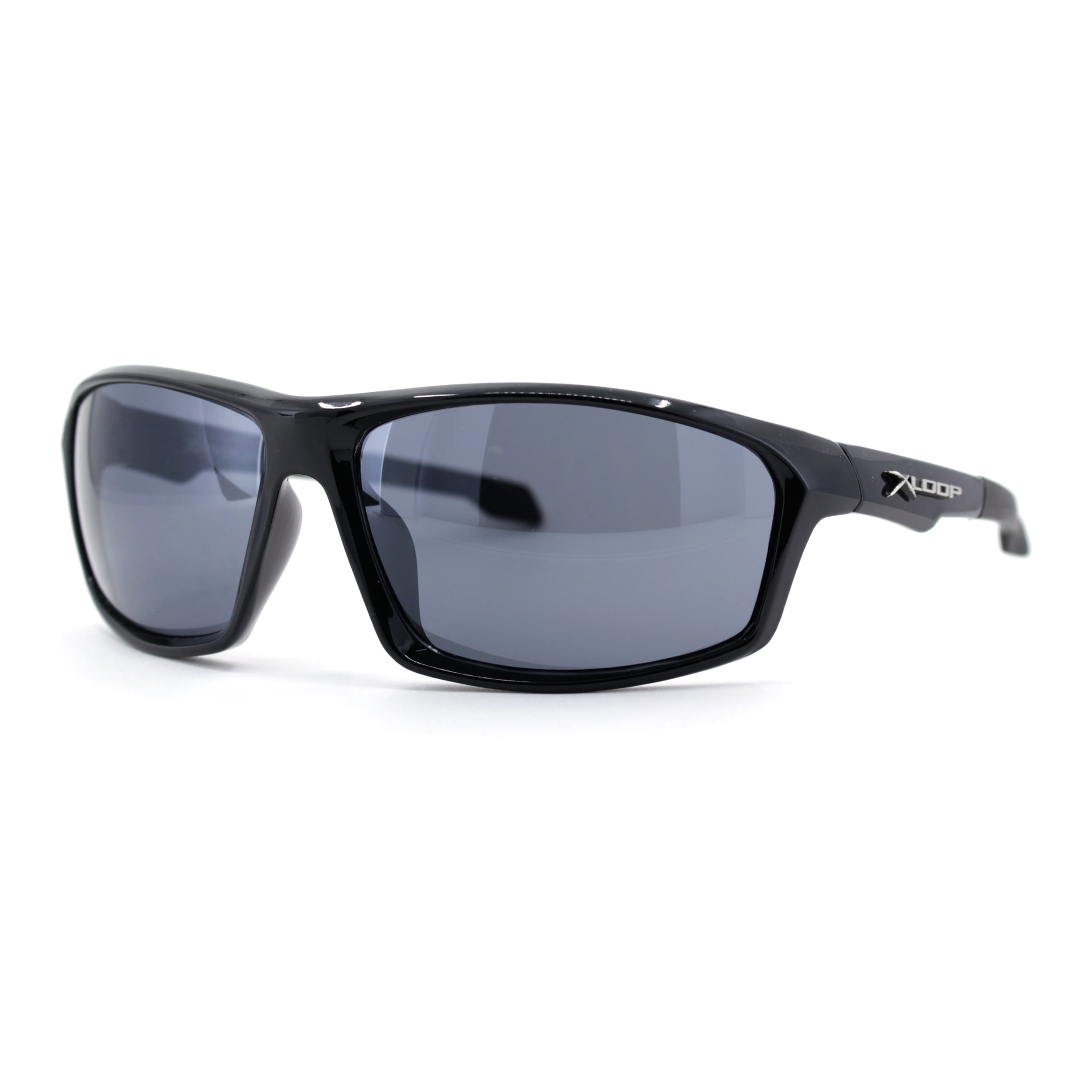 Xloop Mens Carbon Fiber Print Rectangle Warp Plastic Sport Sunglasses 