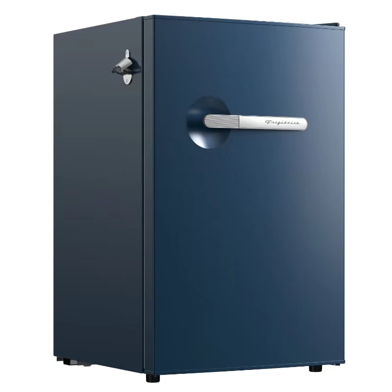 Frigidaire 4.5 Cu. ft. Compact Retro Fridge with Built-in Side Bottle Opener, Mini Fridge with Chiller Compartment,  Azure