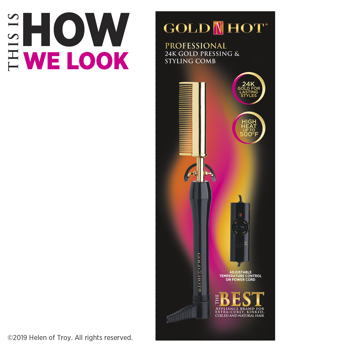 24k gold pressing and styling comb Clearance