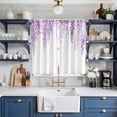 thumbnail image 2 of Spring Flowers Kitchen Curtains 63 Inch Length, Purple Lavender Floral Modern Pastoral Grommet Top Bedroom Living Room Curtains, Light Filtering Cafe Curtain Drapes 2 Panels Set 84''x63'', 2 of 9