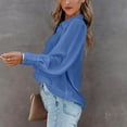 thumbnail image 4 of vigerkar Womens Shirts Button Down Lantern Long Sleeve Blouse Fashion Casual Tops 2025 Blue, M, 4 of 7