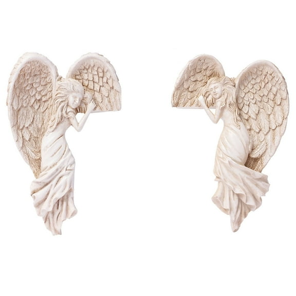 2PCS Door Frame Decor Guardian Angel Collectible Figurines, Angel Figurine with Heart-Shaped Wings Sculpture in Corner, Angel Statue Figurine for Home Decor Mother's Day Thanksgiving Christmas