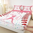thumbnail image 4 of Erosebridal Pink Dripping Baseball Stitch & Batter Silhouette Graphic Full Size Sheets 4-Piece, Baseball Graphic Bed Sheets for Girls Kids,Lightweight Room Decor, 4 of 5