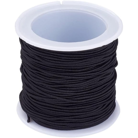 1 Roll Elastic Cord Black 1mm 22.96 yards(21m)/roll