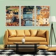 thumbnail image 3 of IDEA4WALL 3 Piece Framed Canvas Wall Art for Living Room, Bedroom Italy City Landscape Canvas Prints for Modern Home Decoration Ready to Hang, 3 of 4