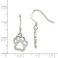 thumbnail image 2 of Beautiful Sterling Silver Polished Paw Print Shepherd Hook Earrings, 2 of 2
