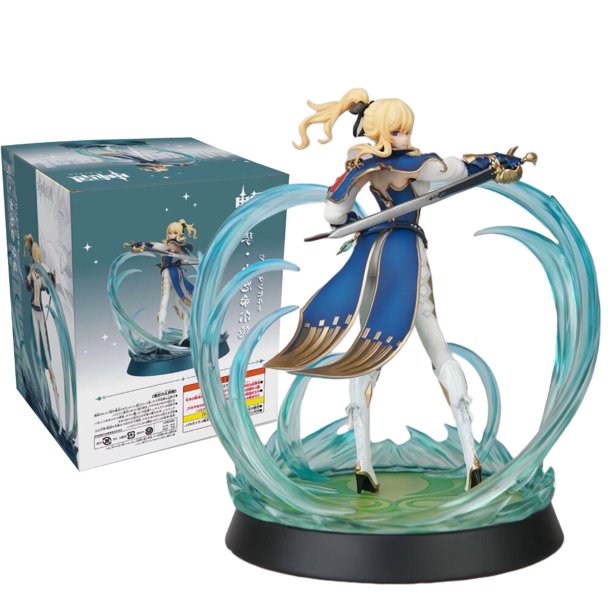 Figura de Anime Genshin Impact de 26CM, versión de combate, Jean Gunnhildr, modelo de colección de PVC, juguetes, regalos para muñecas Gong Bohan LED