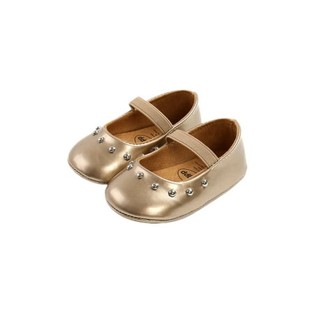 

Binpure Baby Girls Solid Color Shoes Spring Casual Anti-Slip Soft Sole Party Shoes