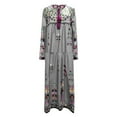 thumbnail image 6 of Dresses For Women 2024 Party Dress V Neck Print Boho Dress Long Sleeve Plus Size Lace Maxi Up Dress Summer Beach Swing Dresses, 6 of 6