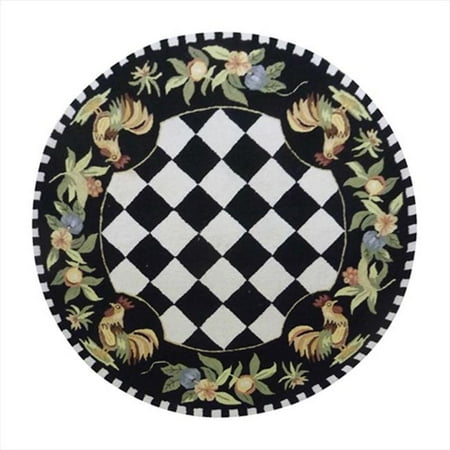 round rooster rug ft hooked nuloom hand