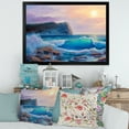 thumbnail image 3 of Designart 'Blue Waves Breaking At The Beach Landscape III' Nautical & Coastal Framed Art Print, 3 of 4