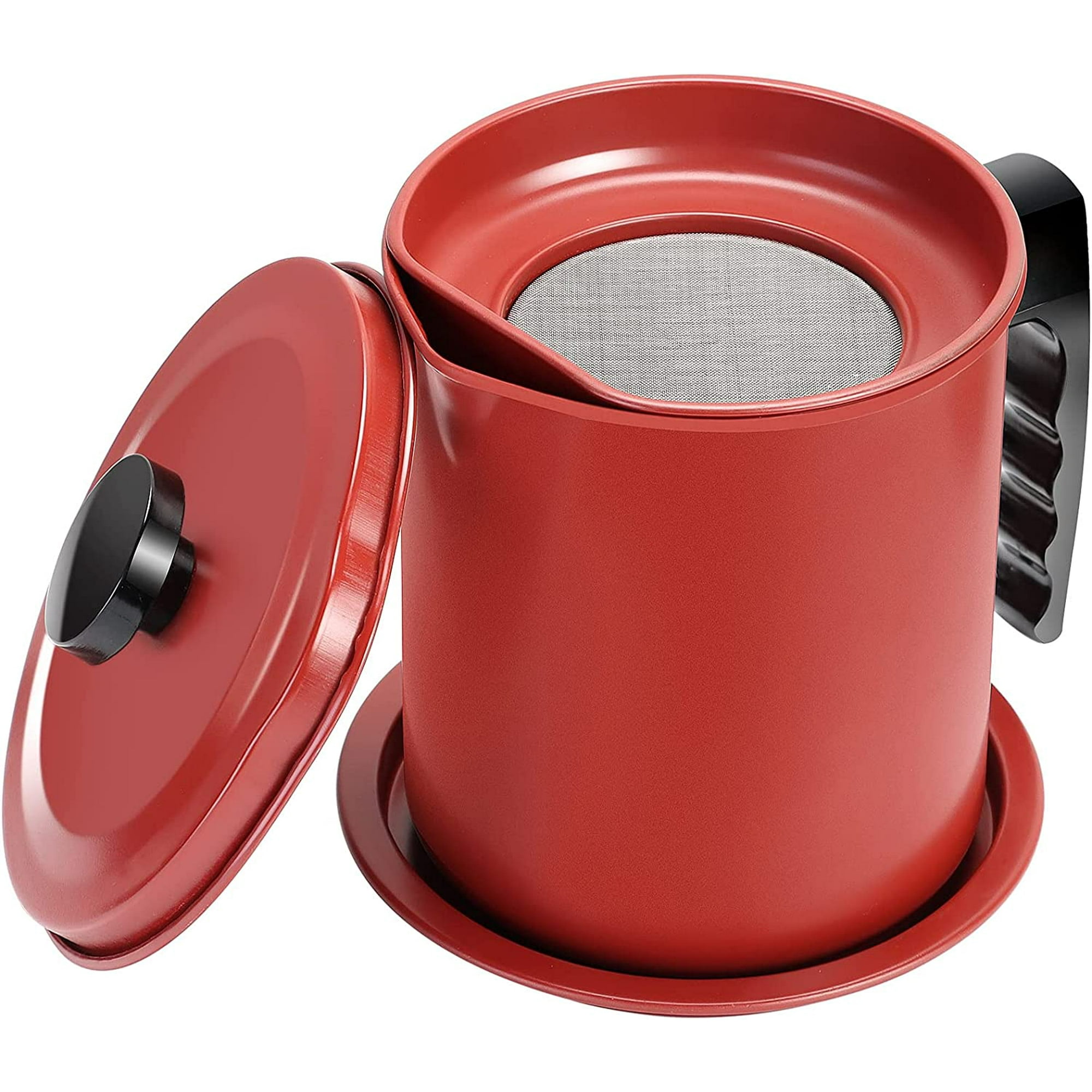 Bacon Grease Container Cooking Oil Storage Can (Red) Buy Online At