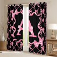 thumbnail image 2 of Manfei Pink Bow Letter A Black Out Curtains, Kawaii Ribbon Curtains Pack of 2 (42x63 Each) for Girls Women, 2 of 6