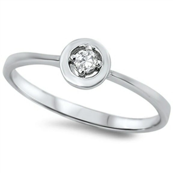 CHOOSE YOUR COLOR White Cubic Zirconia Style Ring .925 Sterling Silver Band Jewelry Female Size 4