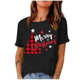 thumbnail image 1 of Mode Femme T-Shirt Uni de Noël à Col Rond à Manches Courtes Imprimé Blouse Ample Hauts, 1 of 1