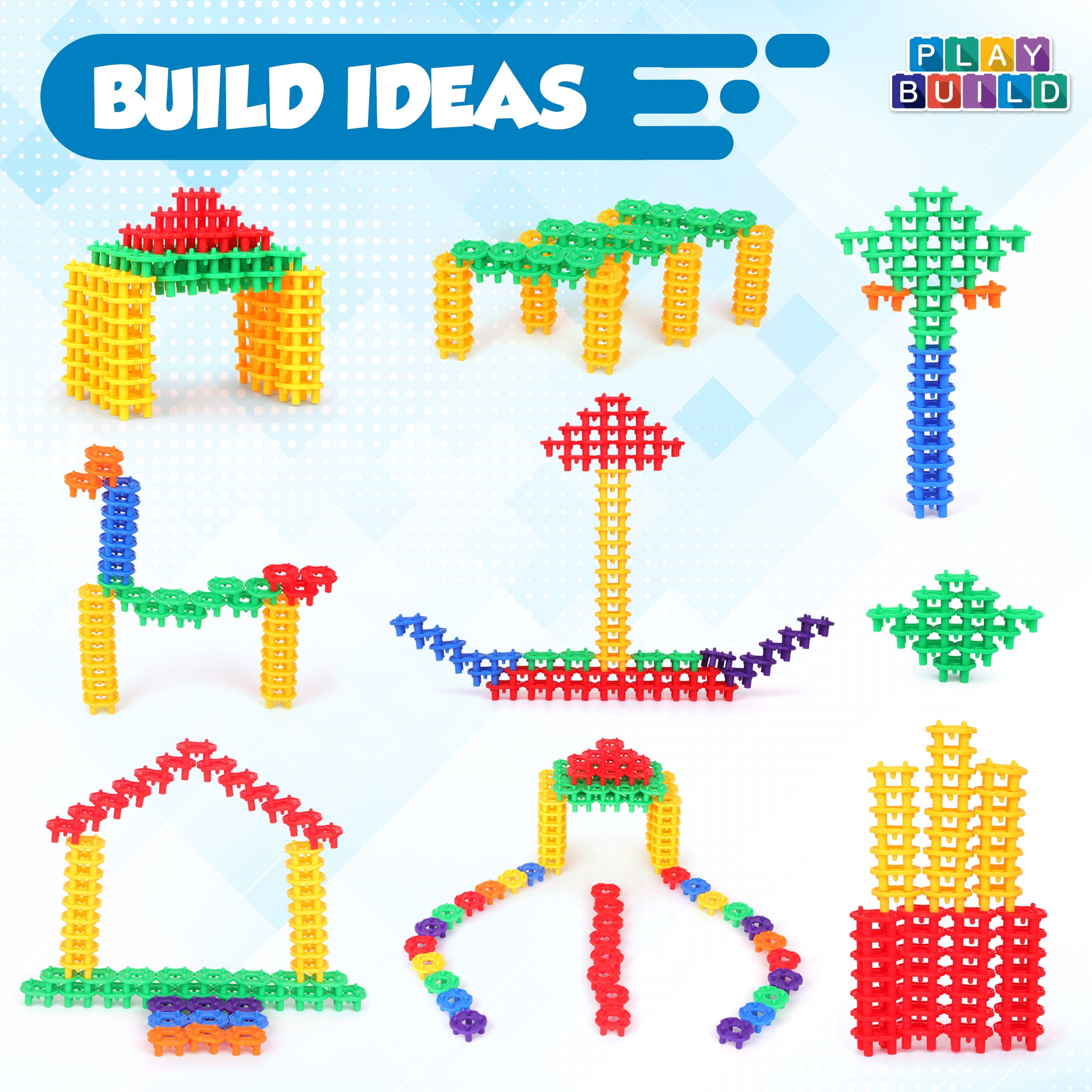 Play Build Platformers Building Plastic Toys. STEM Building Toy for School, Toddler Play, Activities, Fine Motor Skill Development. Snap Together Toys Ages 3+.