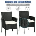 thumbnail image 6 of Gymax 2PCS Patio Rattan Arm Dining Chair Cushioned Sofa Furniture Black, 6 of 9