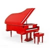 Sophisticated 18 Note Miniature Musical Hi-Gloss Fire Engine Red Grand Piano with Bench - Under the Sea (The Little Mermaid) - SWISS
