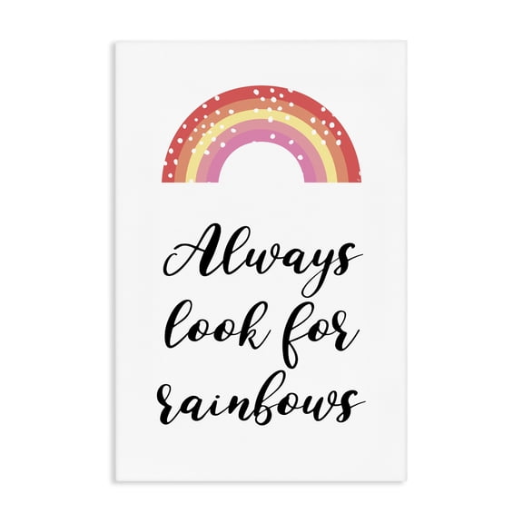 Stupell Industries Contemporary Always Look For Rainbows Canvas Art, 16 x 24, by Martina Pavlova