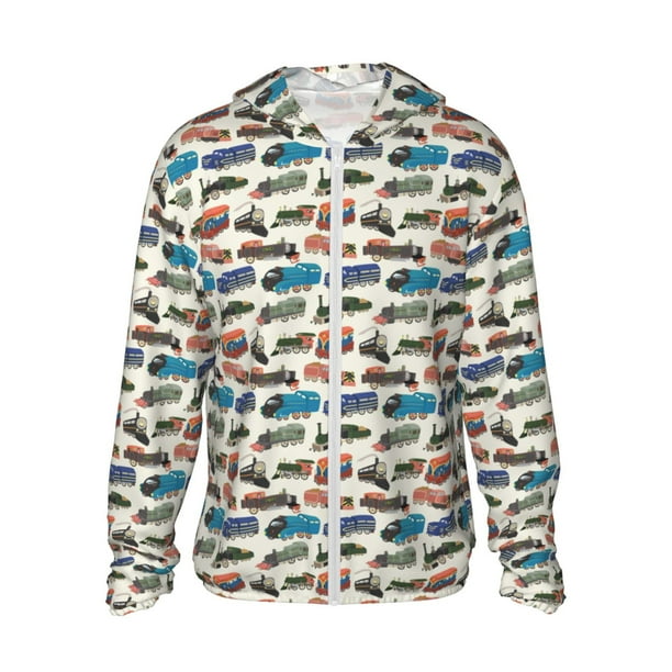 Fotbe Train Chaqueta con Protección Solar UPF 50+ para Hombre y Mujer, Camisa con Capucha y Bolsillos-XX-Large