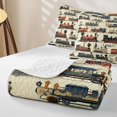 thumbnail image 4 of Castle Fairy Vintage Classic Antique Steam Train Twin Quilt Set for Boys,Retro Locomotive Twin Coverlet Set,Navy Red, 4 of 7