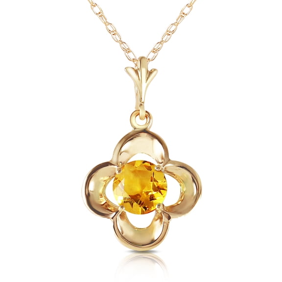 Galaxy Gold 14k Solid Gold 18" Necklace with Citrine bud