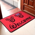 thumbnail image 3 of J.Ehonace Cartoon  Mouse & Minnie Welcome Doormat, 17" x 30", Non-Slip Backing, Red Polyester, Fun and Functional Entryway Rug, 3 of 6
