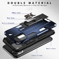 thumbnail image 6 of Military Grade Drop iPhone 11 Pro Case with Tempered Glass Screen Protector Shockproof with Kickstand Stand Built-in Magnetic Car Mount Protective Case for iPhone 11 Pro Phone Case (Blue), 6 of 10