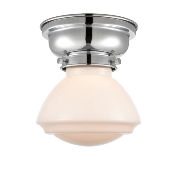 623-1F-PC-G321-Innovations Lighting-Olean - 1 Light Flush Mount In Industrial Style-6.4 Inches Tall and 6.75 Inches Wide-Polished Chrome Finish-Matte