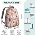 thumbnail image 5 of Poodle and Flowers Floral Backpack for School,Cute School Bag,Schoolbag with Adjustable Shoulder Straps & Padded Back,16.9 Inch, 5 of 5