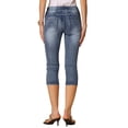 thumbnail image 3 of INSPIRE CHIC Pantalones Capri de Mezclilla Ajustados para Mujer con Cintura Elástica Clásica Talla XS Azul, 3 of 6