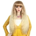 thumbnail image 3 of DOPI Human Hair Wigs For Women Hair Wigs Black Wig Long Synthetic Hair Wave Water Long Curly Fashion Gold Curly wig, 3 of 5