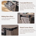 thumbnail image 4 of T4TREAM Farmhouse Sideboard Buffet Cabinet, 66" Wide Kitchen Storage Cabinet with 7 Drawers, Sliding Barn Door & Adjustable Shelf, Gray, 4 of 6