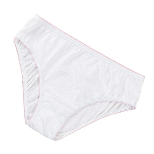 OULII 2pcs Women Disposable Underpants Non-toxic Cotton Breathable Lace Design Travelling