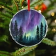 thumbnail image 4 of Glass Ornament Northern Lights Aurora Borealis Winter Forest Holiday Ornaments Colorful Beautiful Unique Home Decor, 4 of 8