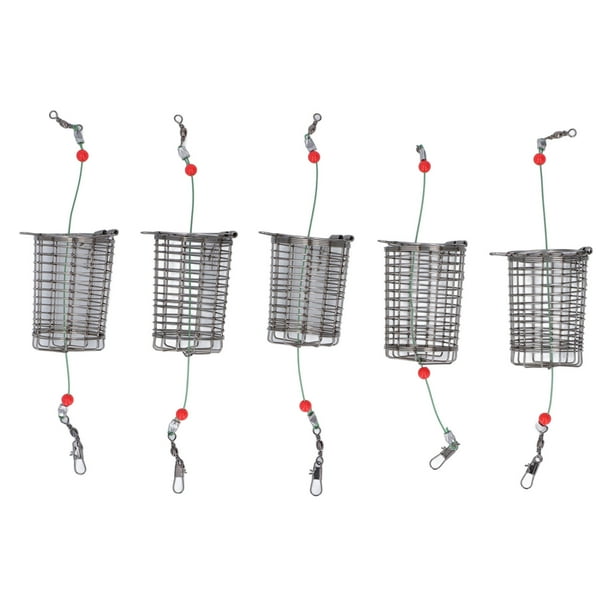 Cesta De Jaula De Cebo De Pesca, Jaula De Señuelo De Pesca De Acero Inoxidable Portátil 5 Piezas Para Cangrejo Para Banco