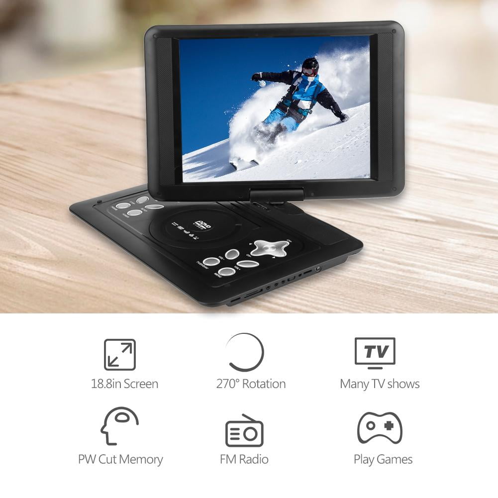 FAGINEY DVD CD Player, Mini DVD Player,13in 270° Rotation Portable DVD