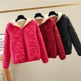 thumbnail image 4 of Jinhomg Fleece Lined Coat for Women Fall Winter Thermal Long Sleeve Full-Zip Puffer Jacket Plus Size Casual Solid Color Outerwear with Pockets 90 off Clearance Sale Hot Pink XXXL, 4 of 5