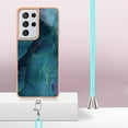 thumbnail image 3 of Feishell for Samsung Galaxy S21 Ultra Case with Detachable Crossbody Strap, Fashion Marble Pattern Glossy Cover for Women Girls, Slim Fit Anti-Scratch Phone Case for Samsung Galaxy S21 Ultra,Green, 3 of 7