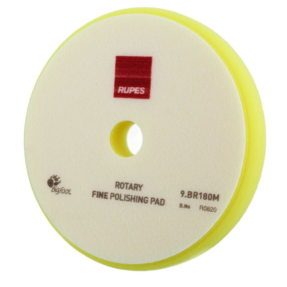 RUPES Fine Polishing Pad - 6.25in Yellow Rotary Foam Buffer Pad, 1 Pack